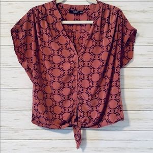 ana Button Front Career Top